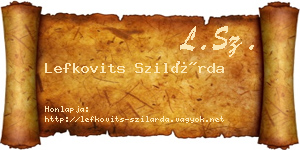 Lefkovits Szilárda névjegykártya